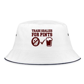 Trade Goalies for Pints Eishockey Humor - Bucket Hat - white/navy - Front