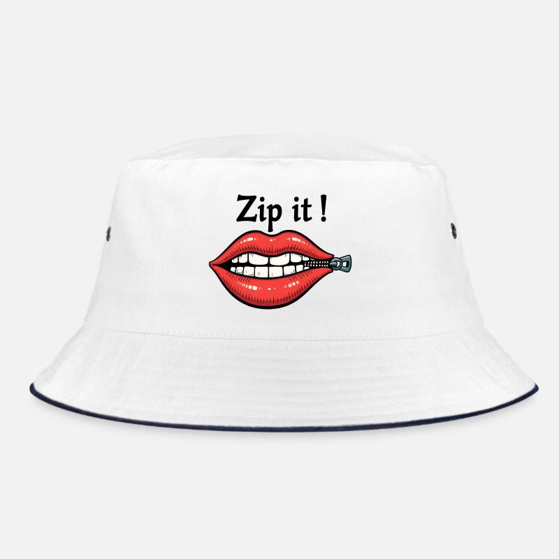 Zip It Lips Bucket Hat