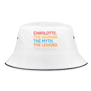 Charlotte The Woman The Myth The Legend The Queen - Bucket Hat - white/navy - Front