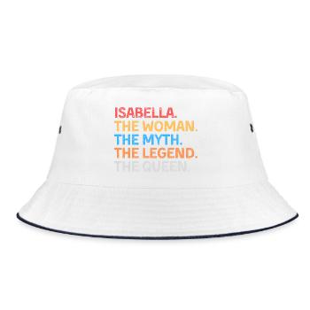 Isabella The Woman The Myth The Legend The Queen - Bucket Hat - white/navy - Front