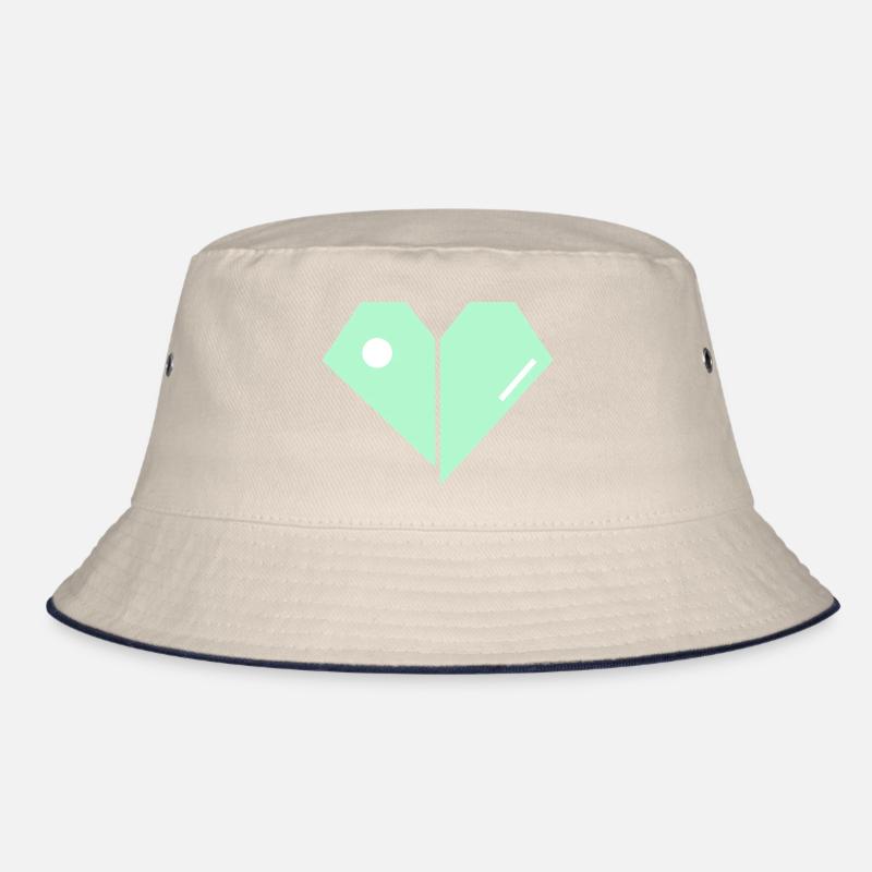Mint Herz Split Minimalist Bucket Hat