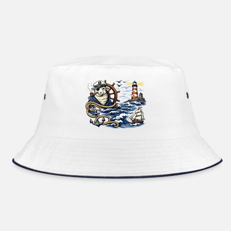 Seafarer sheep in the storm Bucket Hat