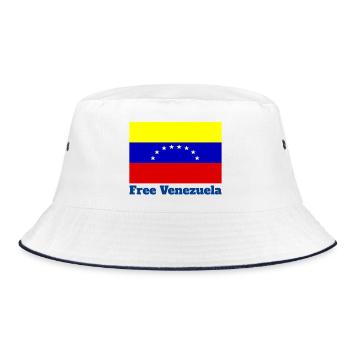 Venezuela, Freiheit, Caracas, Südamerika - Bucket Hat - Weiß/Navy - Vorne