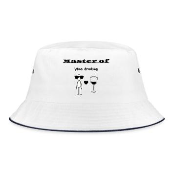 Meister des Weintrinkens - Bucket Hat - Weiß/Navy - Vorne