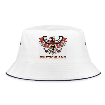 German Eagle Flag Motif - Bucket Hat - white/navy - Front