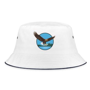 White-tailed eagle eagle - Bucket Hat - white/navy - Front