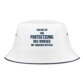 Politik als Fortsetzung des Krieges - Bucket Hat - Weiß/Navy - Vorne