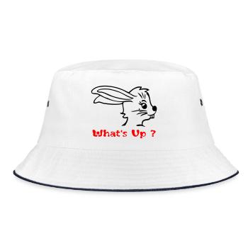 Rabbit in Easter stress - Bucket Hat - white/navy - Front