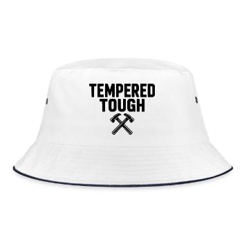 Tempered Tough - Bucket Hat - white/navy - Front