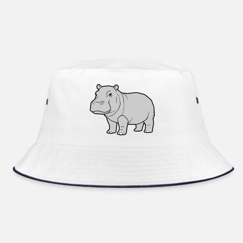 Nilpferd Stehend Comic Tier Zoo Bucket Hat