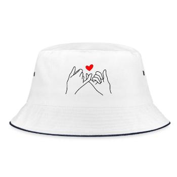 Promis au petit doigt Mains d’amour avec symbole de cœur - Bob - blanc/marine - Devant