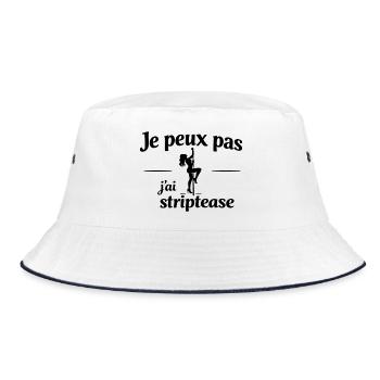 Je peux pas j’ai striptease – Humour adulte sexy - Bob - blanc/marine - Devant
