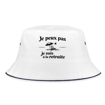 Je peux pas je suis à la retraite, Humour retraite - Bob - blanc/marine - Devant