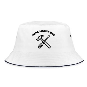 Dad does it – DIY & Father's Day - Bucket Hat - white/navy - Front