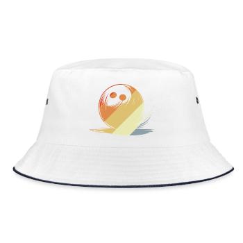 Bowling Drawing Retro Style - Bucket Hat - white/navy - Front