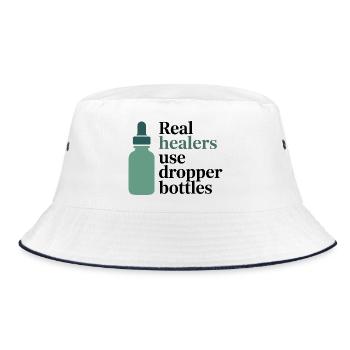 Homeopathy Real Healers Dropper Bottles Profession - Bucket Hat - white/navy - Front