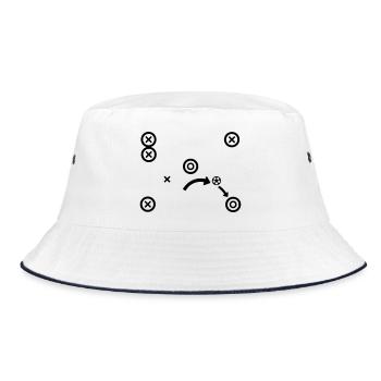 Soccer Tactics Coach Strategy Vector - Bucket Hat - white/navy - Front