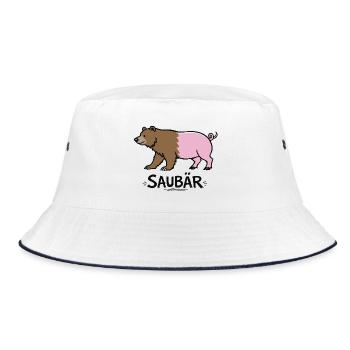 Ours sanglier – Jeu de mots drôle avec des animaux - Bob - blanc/marine - Devant