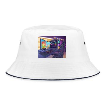 RGB Gaming PC Atmosphere - Bucket Hat - white/navy - Front