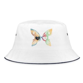 Fairy Glasses with Naughty Fairy - Bucket Hat - white/navy - Front