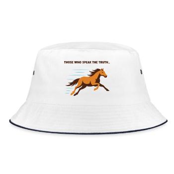 Gallop of truth - Bucket Hat - white/navy - Front