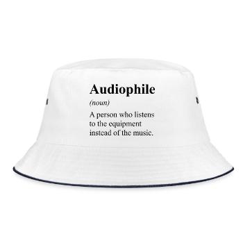 Audiophile Definition Music Lover - Bucket Hat - white/navy - Front