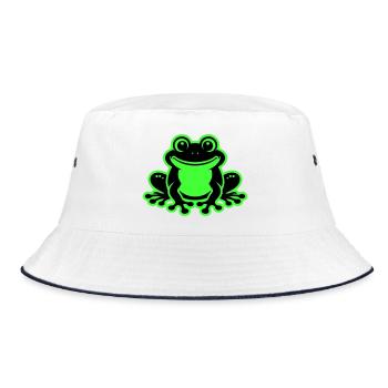 Toad Comic Frog - Bucket Hat - white/navy - Front
