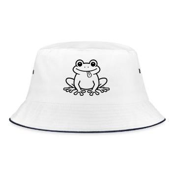 Toad Comic Frog - Bucket Hat - white/navy - Front