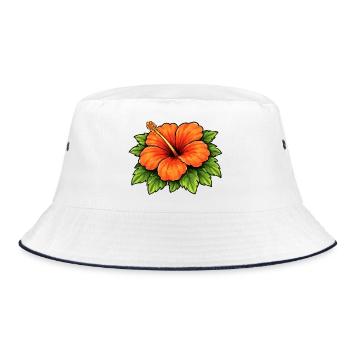 Hibiscus Tropical Bloom - Bucket Hat - white/navy - Front