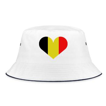 Drapeau belge en forme de cœur - Bob - blanc/marine - Devant