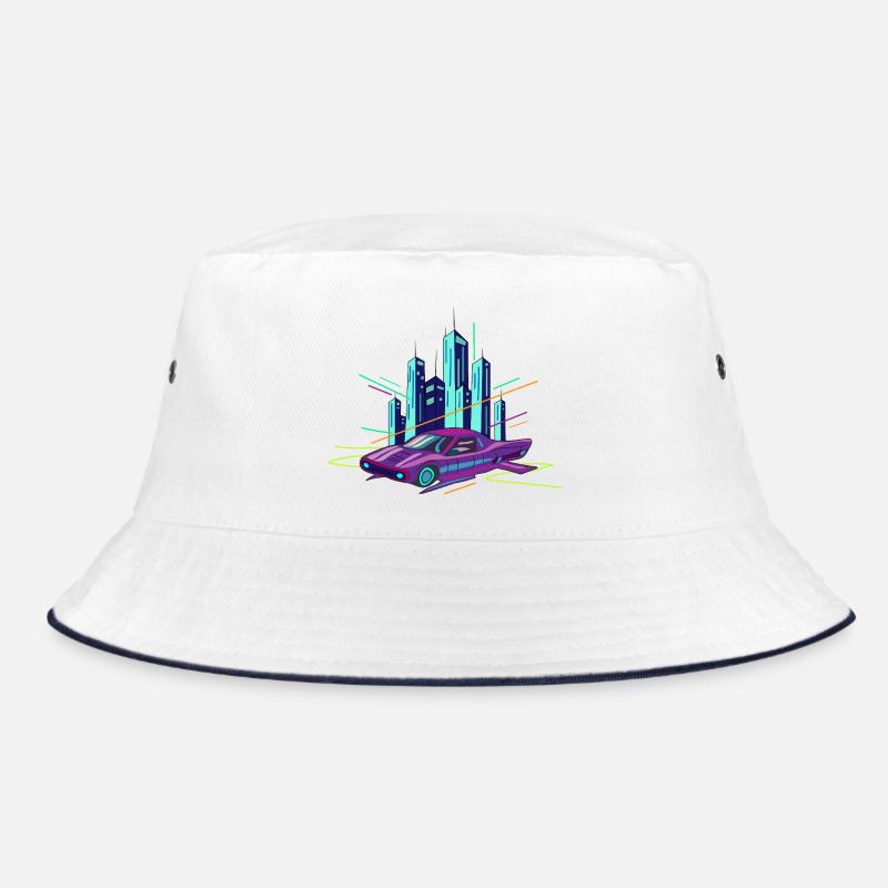 Neon Cruiser über Skyline Bucket Hat