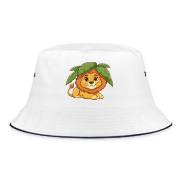 Lionceau sous des palmiers - Bob - blanc/marine - Devant