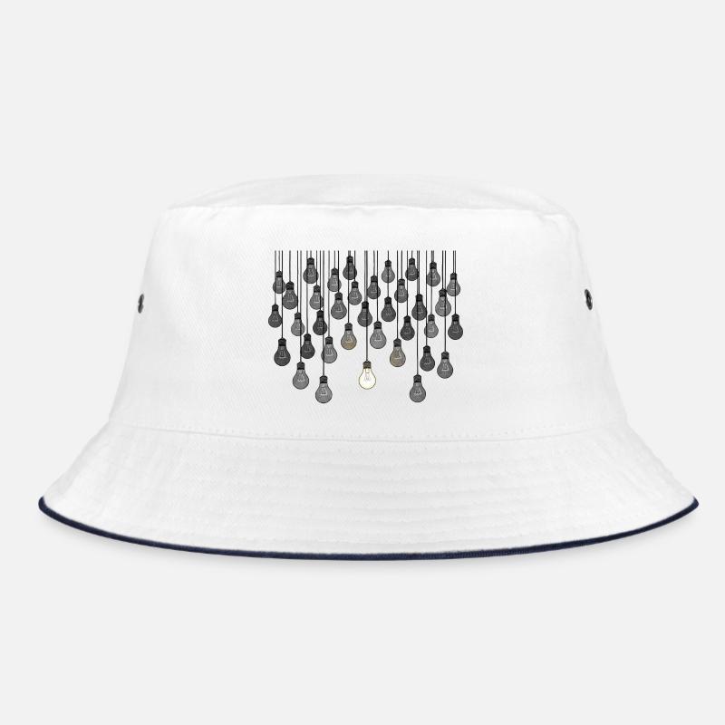 Grey bulb array with unique brightness - Bucket Hat - white/navy