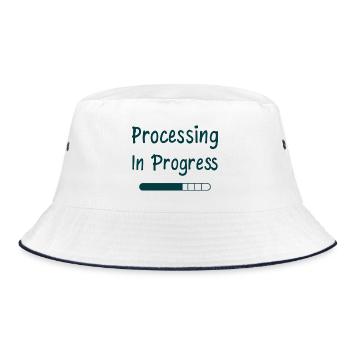 Processing In Progress Loading Bar Statement - Bucket Hat - white/navy - Front