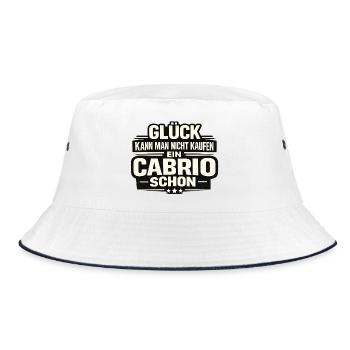 Glück kauft man nicht kaufen ein Cabrio schon - Bucket Hat - Weiß/Navy - Vorne