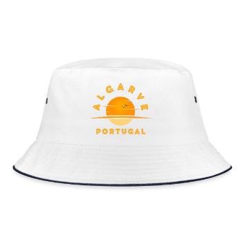 Algarve Portugal Sunset Logo - Bucket Hat - white/navy - Front