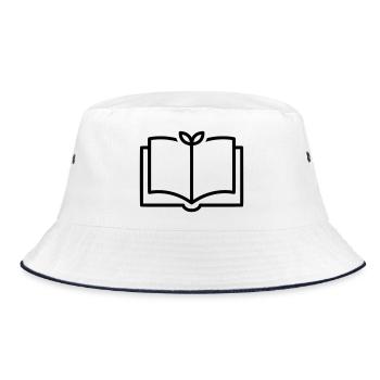 Book Nature Sheet Outline - Bucket Hat - white/navy - Front