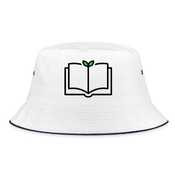 Book Plant Growth Learning - Bucket Hat - white/navy - Front