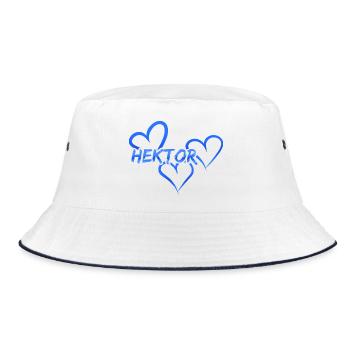 Hektor als Vorname - Bucket Hat - Weiß/Navy - Vorne