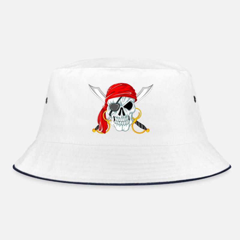 Piratenschädel mit Schwertern Jolly Roger Design Bucket Hat