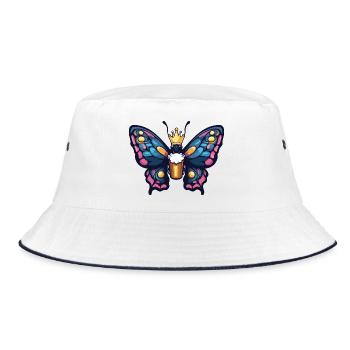 Butterfly Beer King - Bucket Hat - white/navy - Front