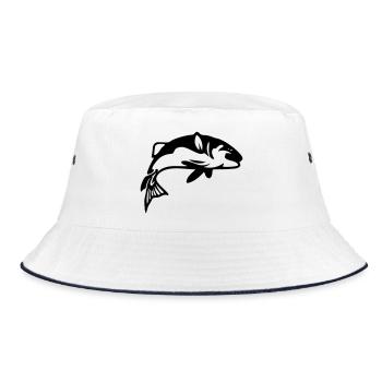 Fish Fishing Angler Fishing - Bucket Hat - white/navy - Front