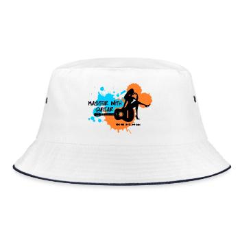 Master with guitar - Blue Orange - Bucket Hat - white/navy - Front