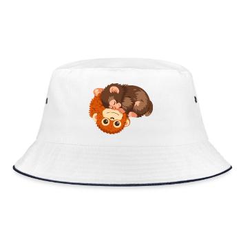 Punch the Baby Macaque Viral Japanese Monkey wit - Bucket Hat - white/navy - Front