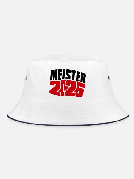 Meister 2026 Meisterschaft - Bucket Hat - Weiß/Navy - Vorne