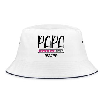 Papa 2027 loading mit Herzchen Ladebalken - Bucket Hat - Weiß/Navy - Vorne