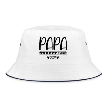 Papa 2027 loading - Bucket Hat - Weiß/Navy - Vorne