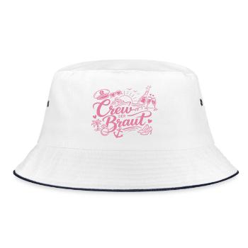 Crew of the Bride – Bachelor Party Cruise - Bucket Hat - white/navy - Front