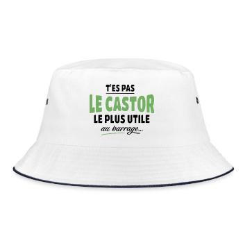 The Green Beaver Typography - Bucket Hat - white/navy - Front