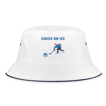 Curling: Like Chess - Bucket Hat - Weiß/Navy - Vorne